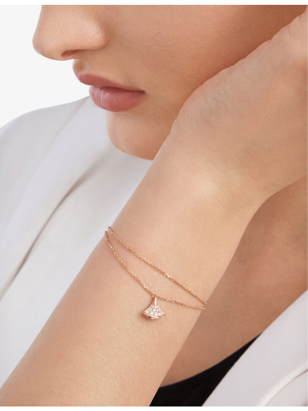 Divas Dream 18ct rose-gold and 0.26ct brilliant-cut diamond charm bracelet - 3