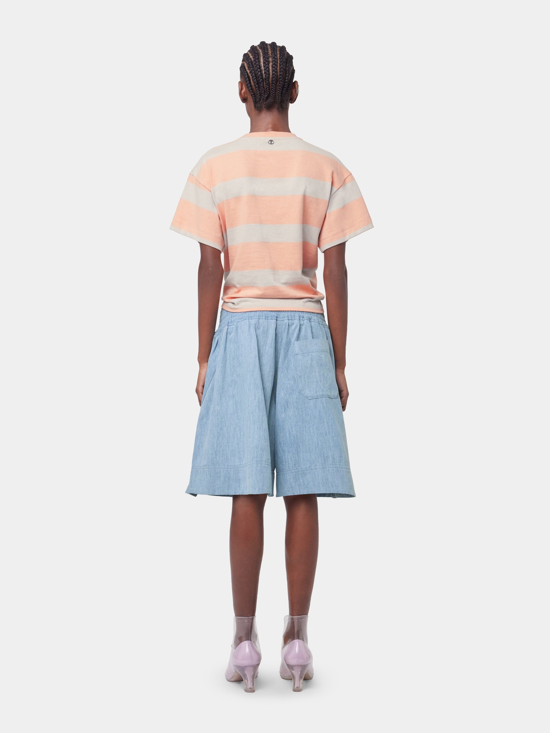 LIGHT BLUE BERMUDA SHORTS IN DENIM - 6