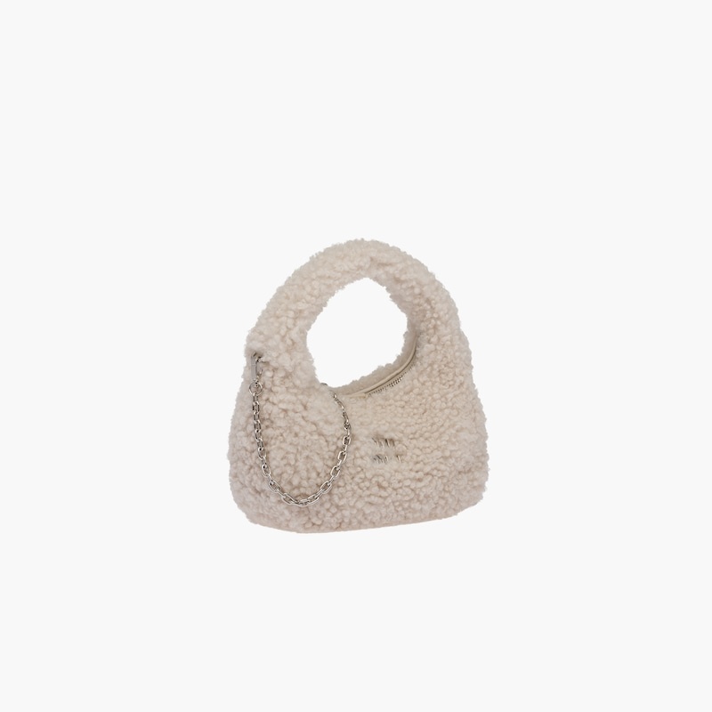 Miu Wander shearling mini hobo bag - 5
