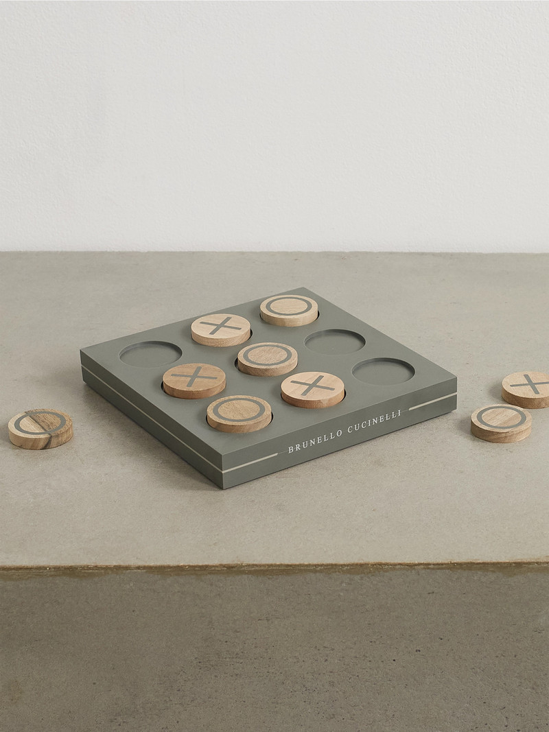 Brunello Cucinelli Walnut Wood And Krion Noughts And Crosses Set outlook