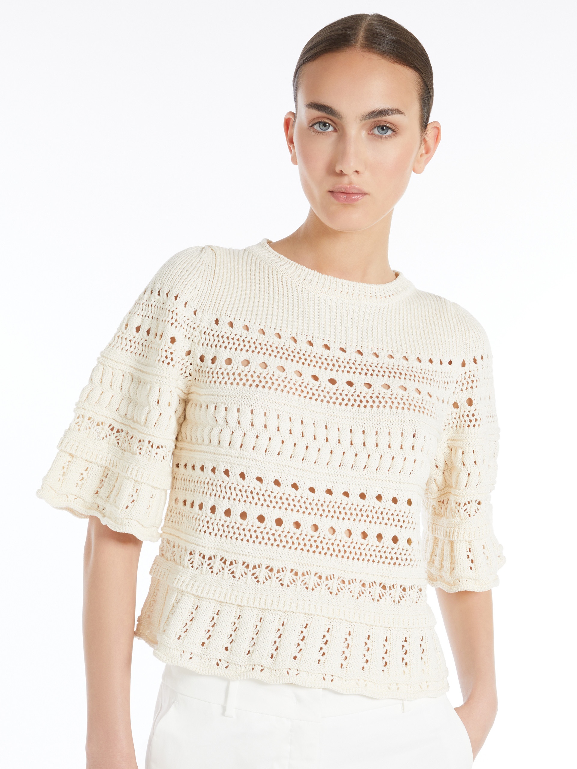 ASBURG1234 Crochet-knit cotton sweater - 5