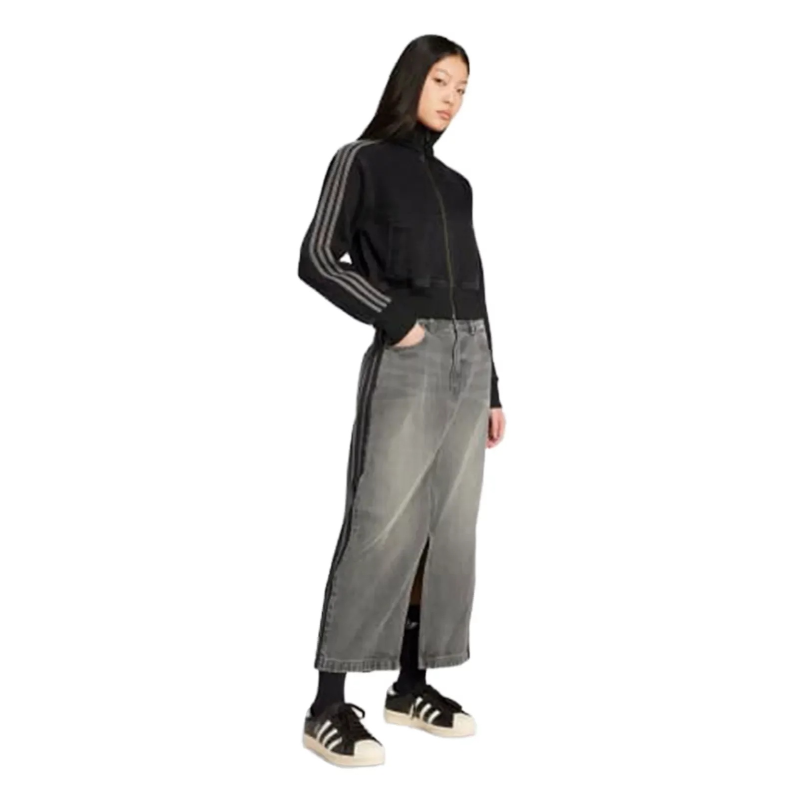 Denim Long Skirt W "Gray - 5