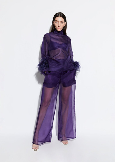 LAPOINTE Organza Top With Feathers outlook