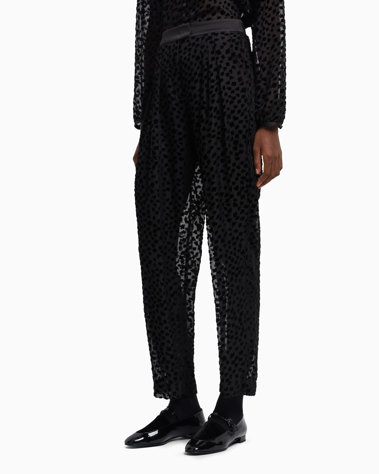 ASV JEU DE CARTES DEVORÉ TULLE TROUSERS WITH PLEATS - 4