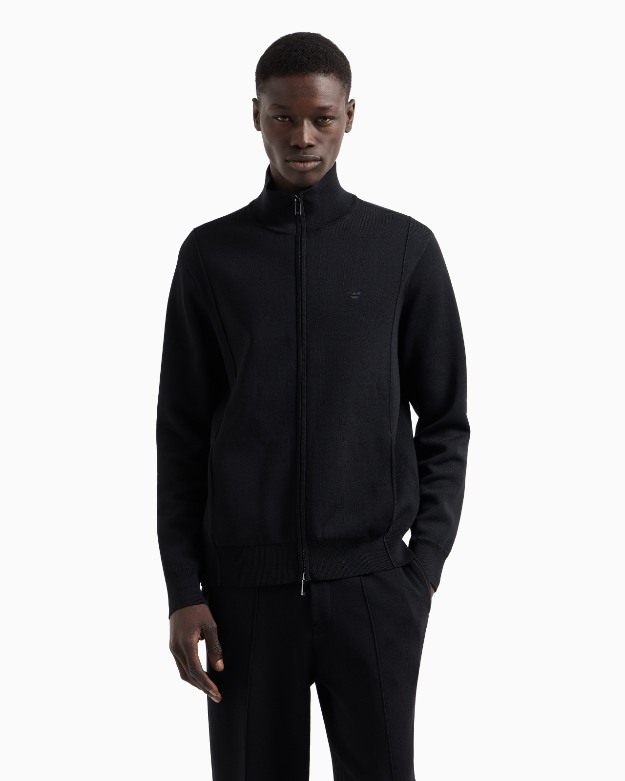 PLAIN-KNIT FULL-ZIP CARDIGAN - 2