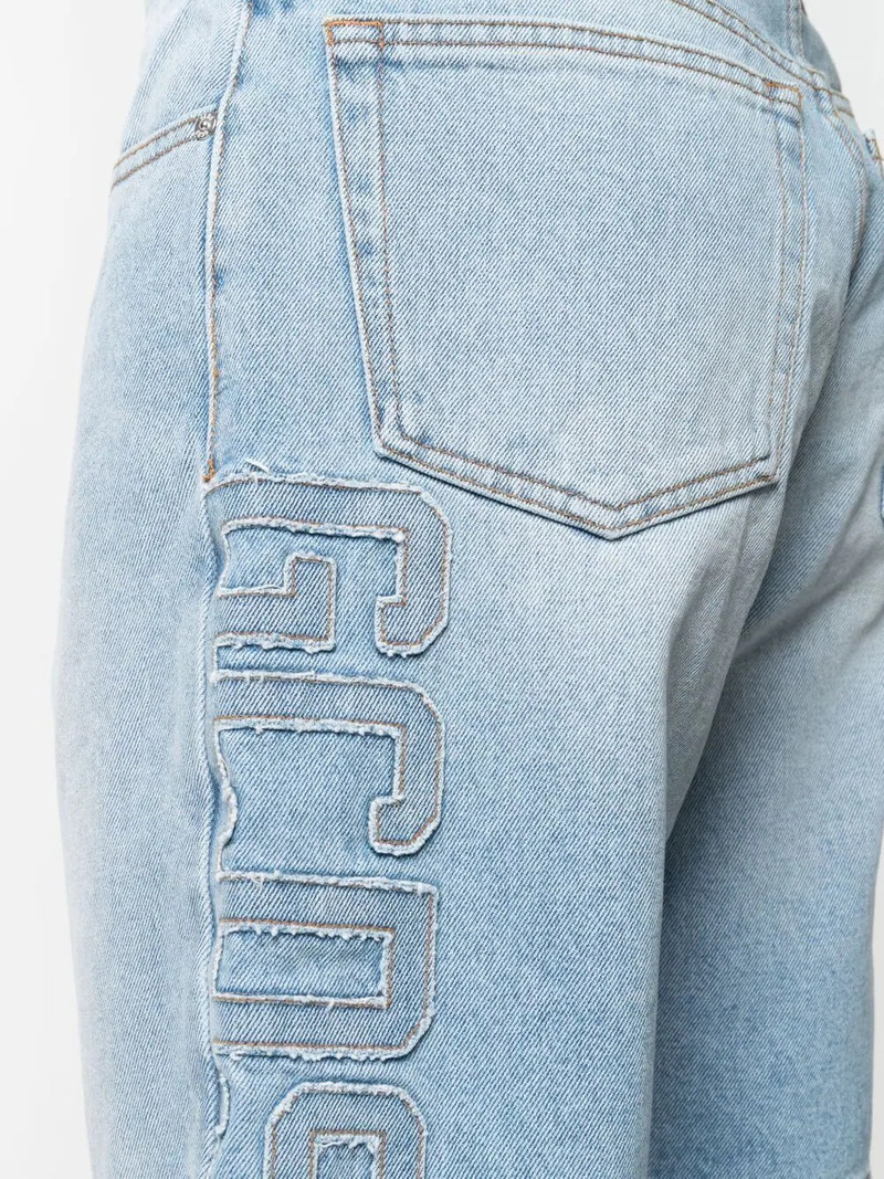 logo-patch denim shorts 5
