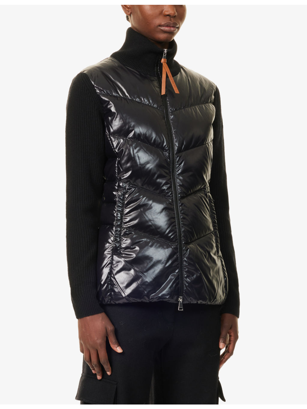 Knitted high-neck slim-fit shell-down jacket - 3