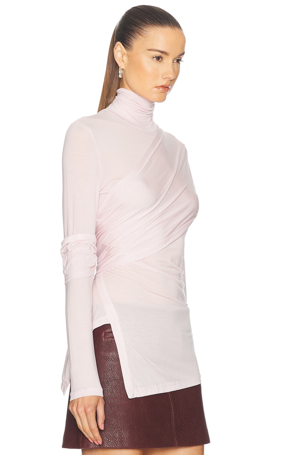 Turtleneck Wrap Top - 2