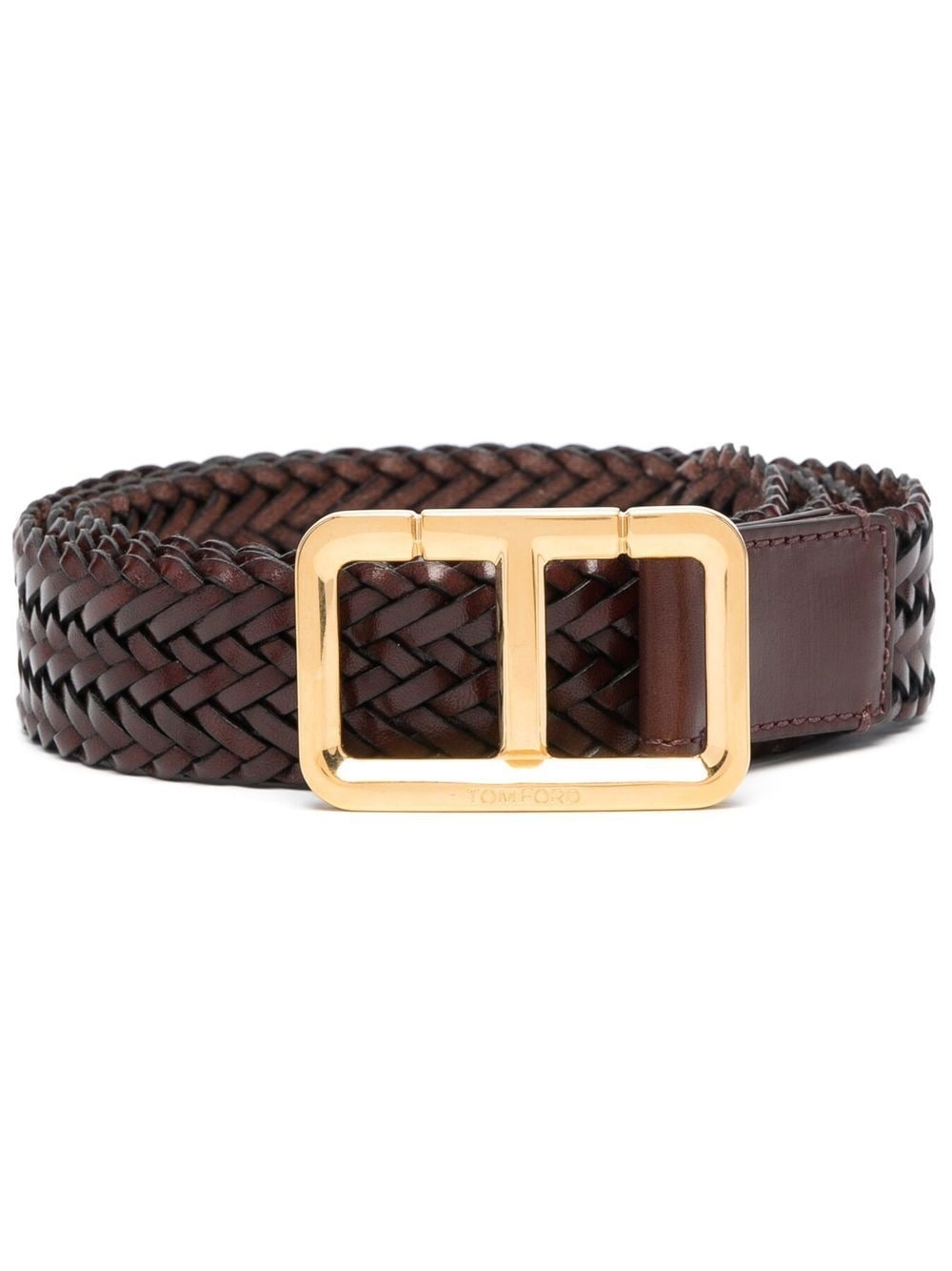 interwoven leather belt - 1