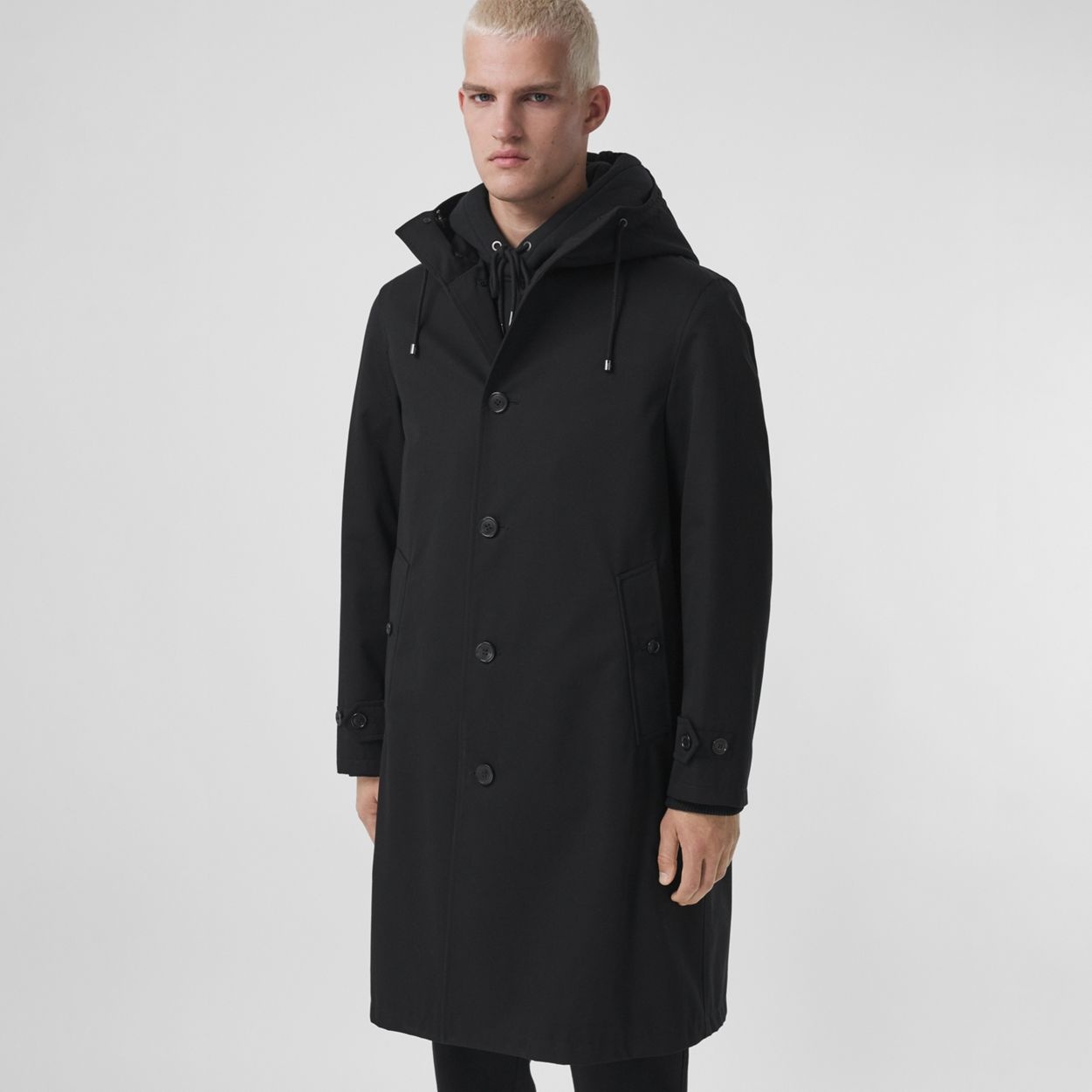 Cotton Gabardine Hooded Car Coat - 6