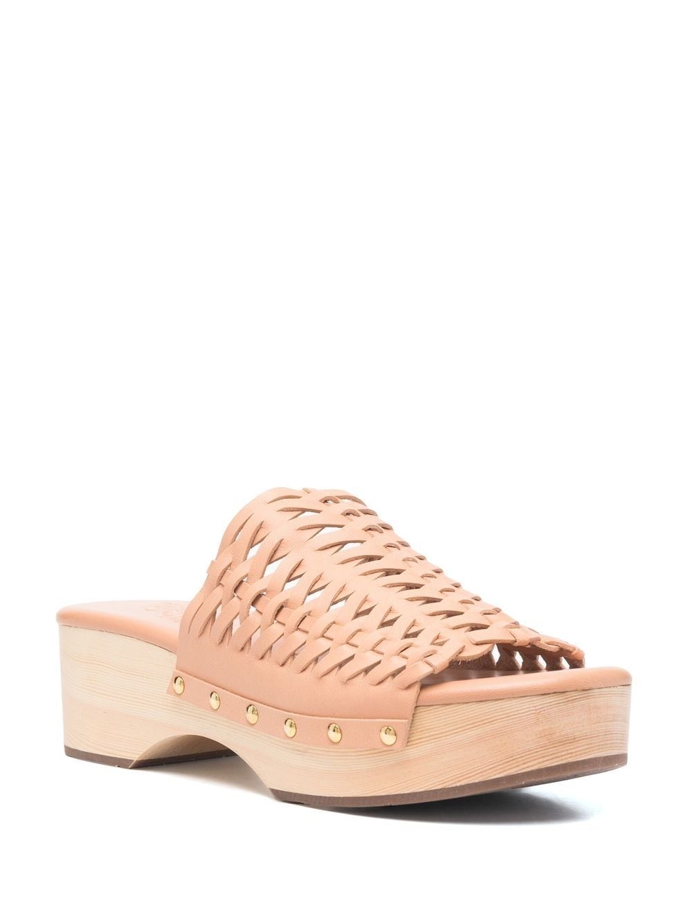 woven leather clogs - 2