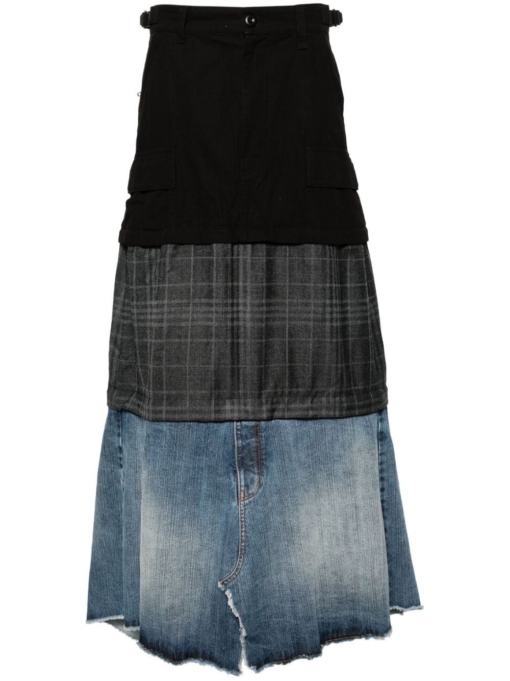 layered cargo maxi skirt - 1