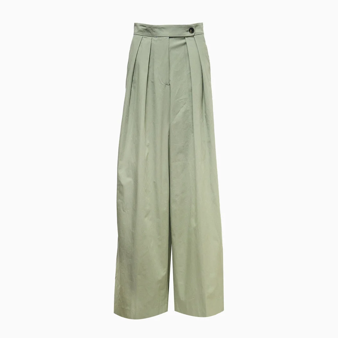 Pleated Wide Leg Trousers - 1