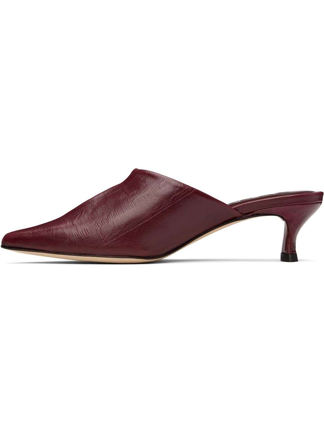 Burgundy Luciana Mules - 3