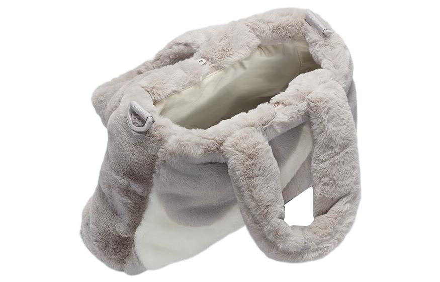 Nike NSW Faux Fur Tote Bag 'Grey White' DQ5804-012 - 4
