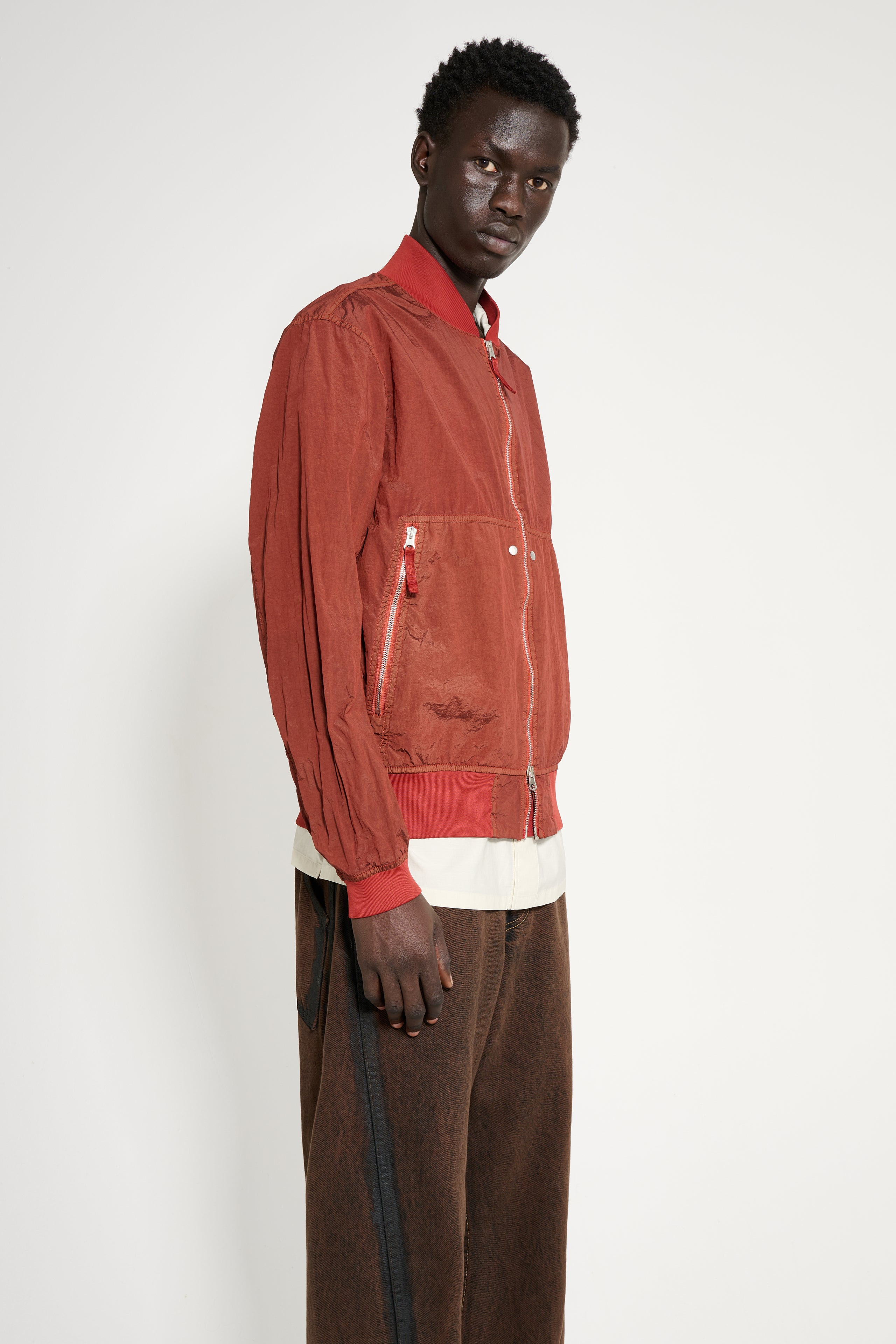STONE ISLAND NYLON METAL BOMBER JACKET COPPER - 3