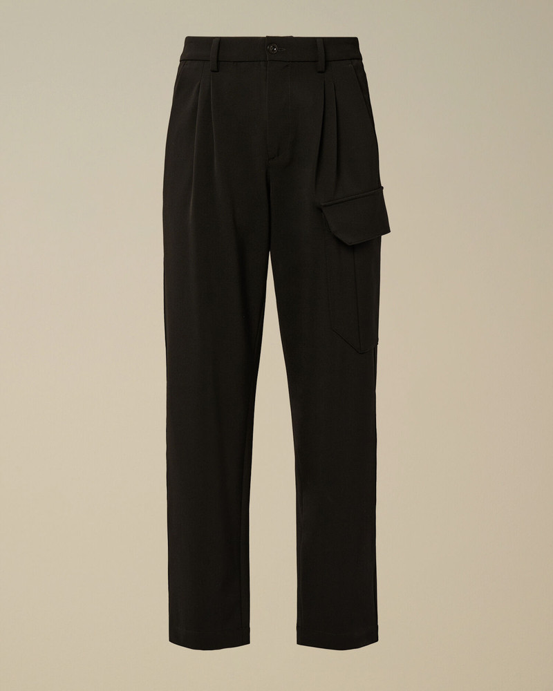 Wool Gabardine Loose Cargo Pants 1