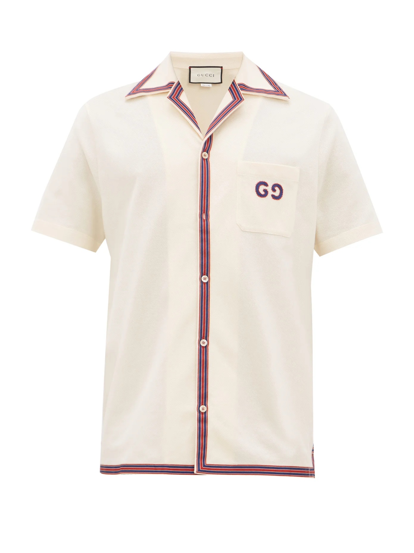 GG-embroidered cotton-blend shirt - 1