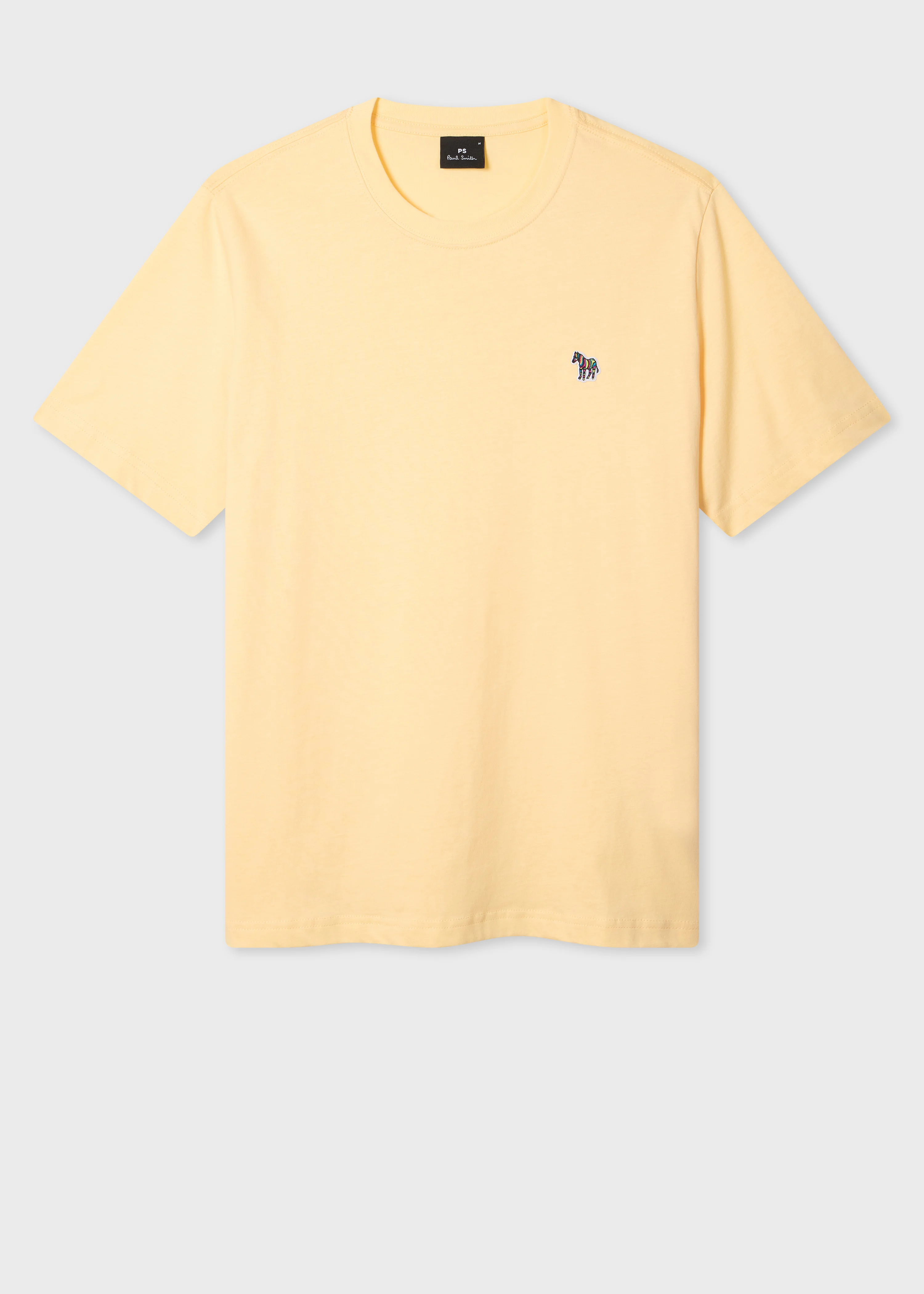 Pale Yellow Organic Cotton Zebra Logo T-Shirt - 1