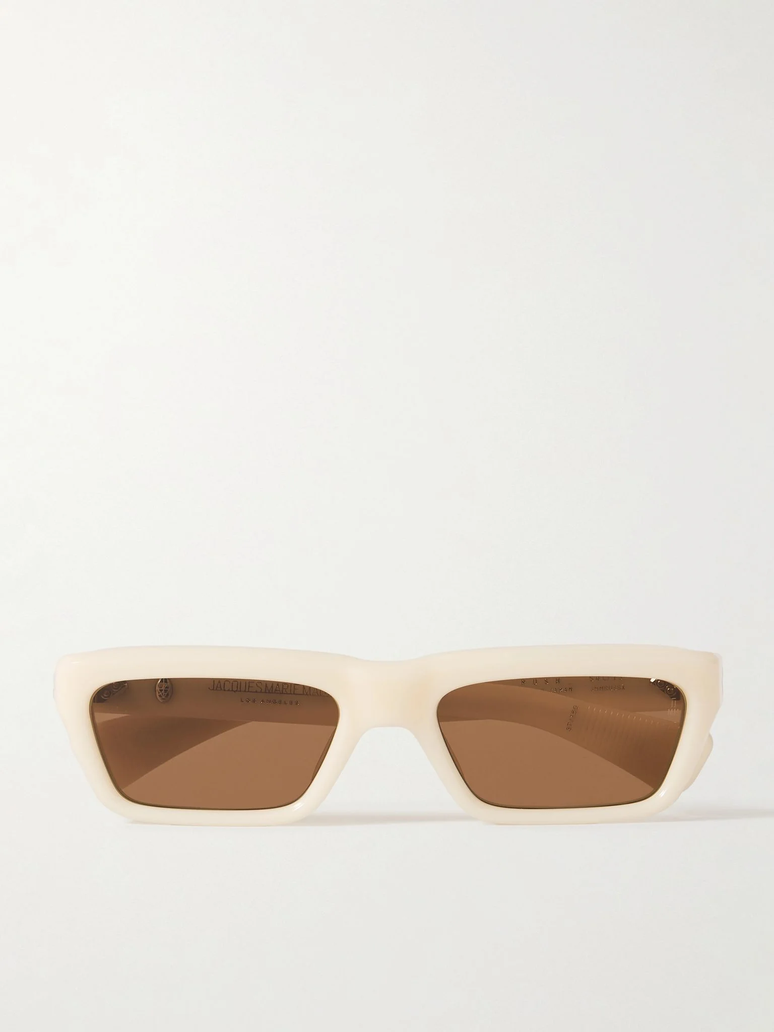 Rush Rectangular-Frame Acetate Sunglasses White - 1