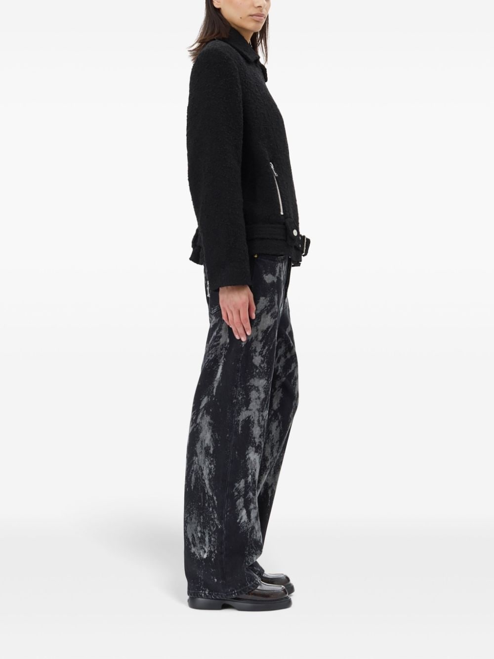 bouclé biker jacket - 3