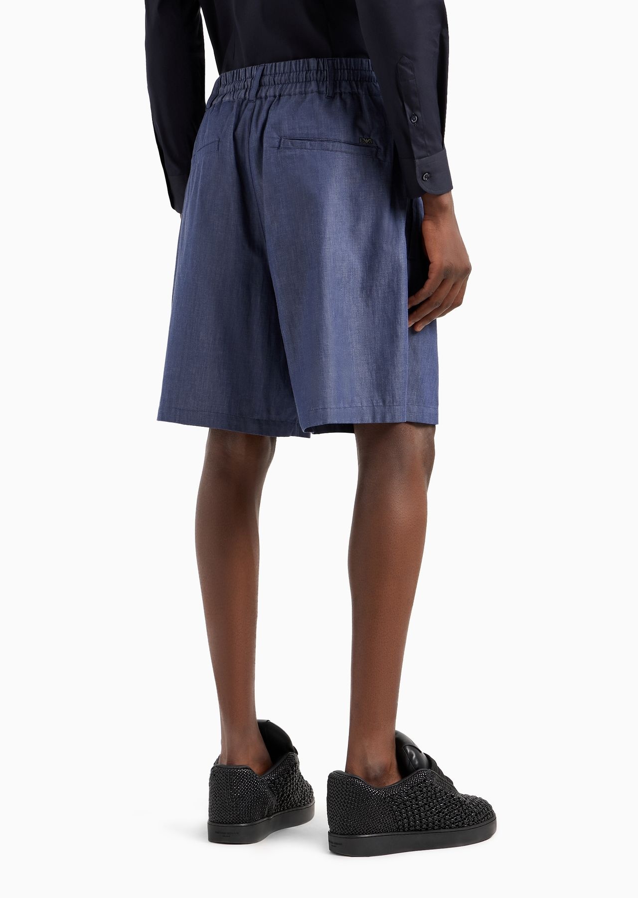 Chambray Bermuda shorts with an elasticated waist - 3