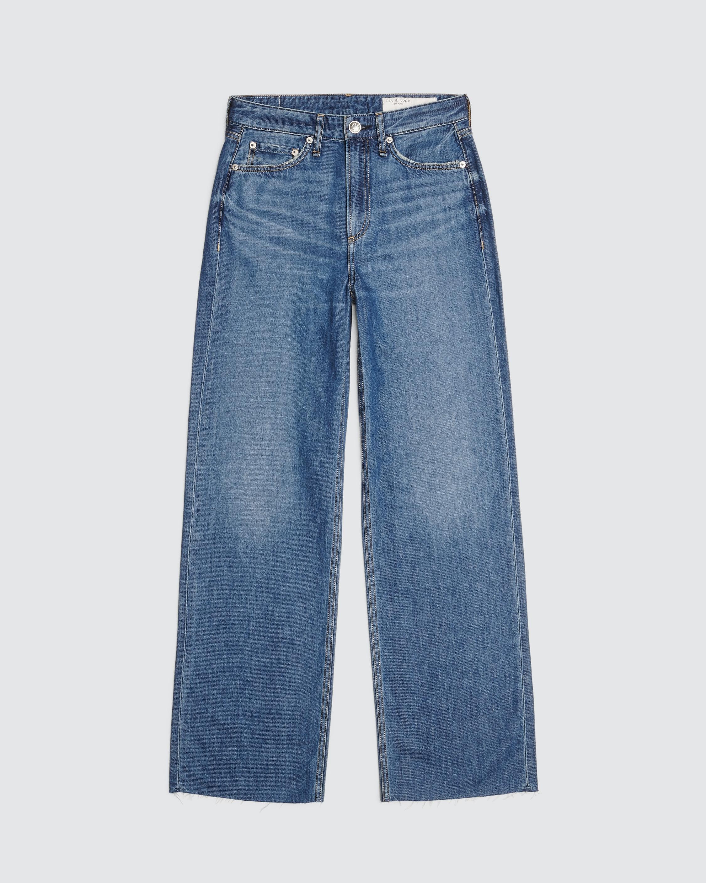 Shop rag & bone Logan Featherweight Wide-Leg Jeans