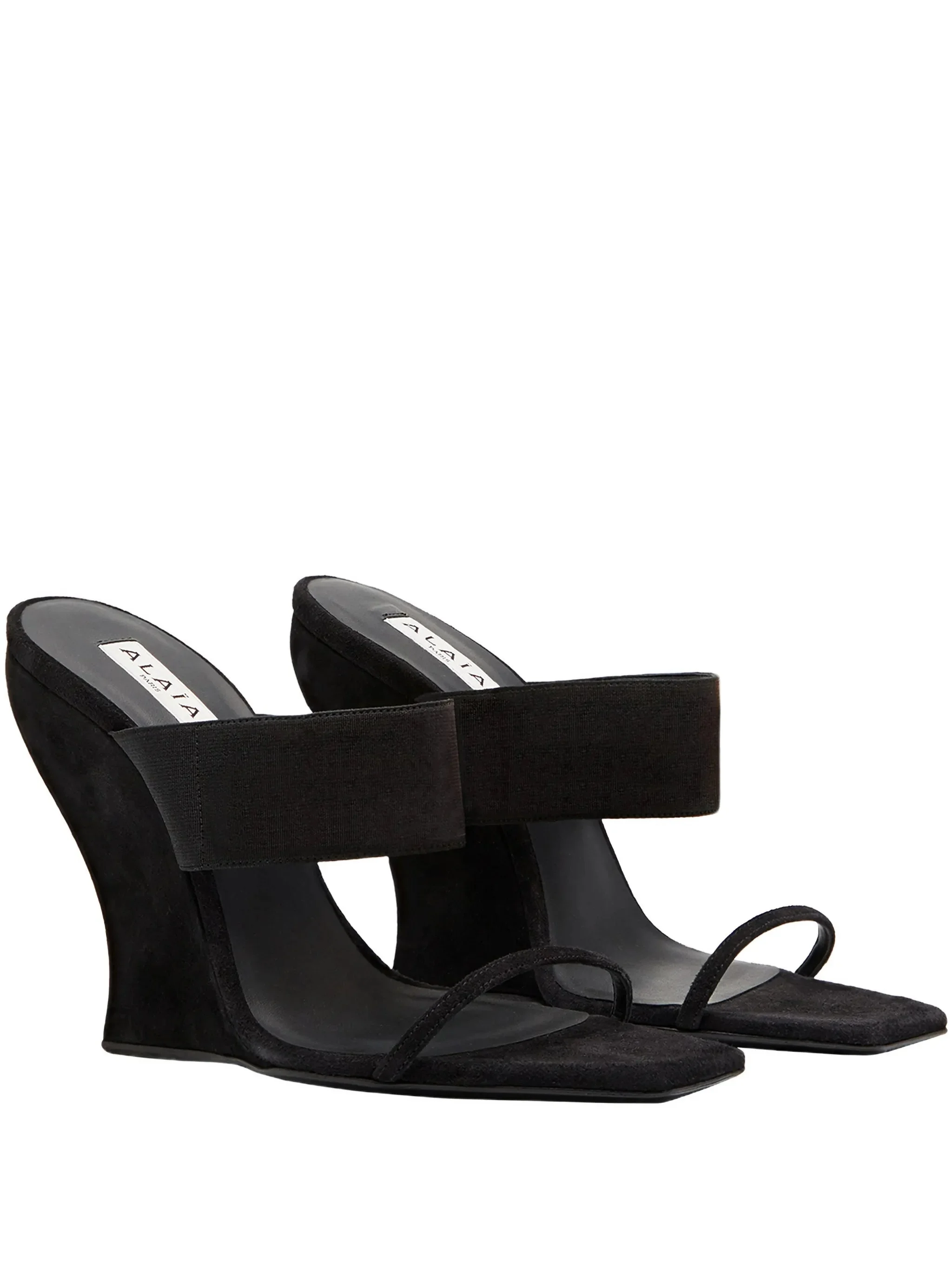 Alaïa Square-toe Curved Wedge Mules - 1