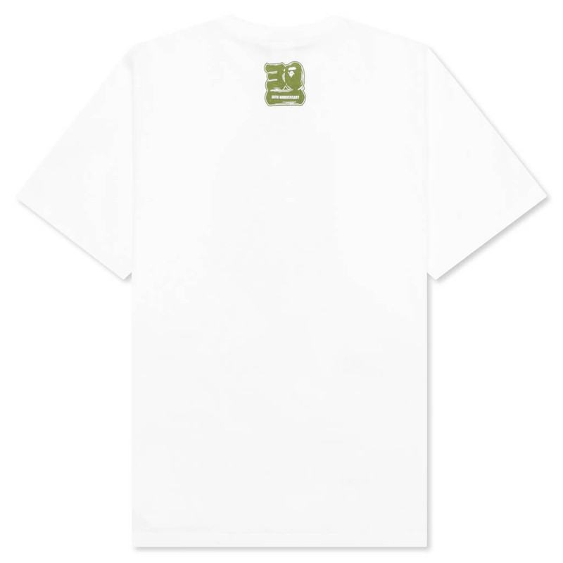 A BATHING APE® BAPE 30TH ANNIVERSARY TEE #1 M - WHITE/GREEN outlook