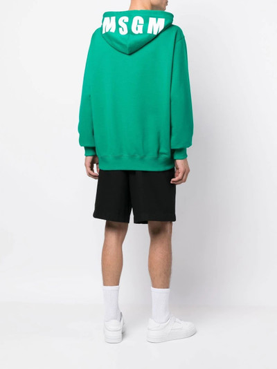 MSGM drawstring-fastening logo-print hoodie outlook