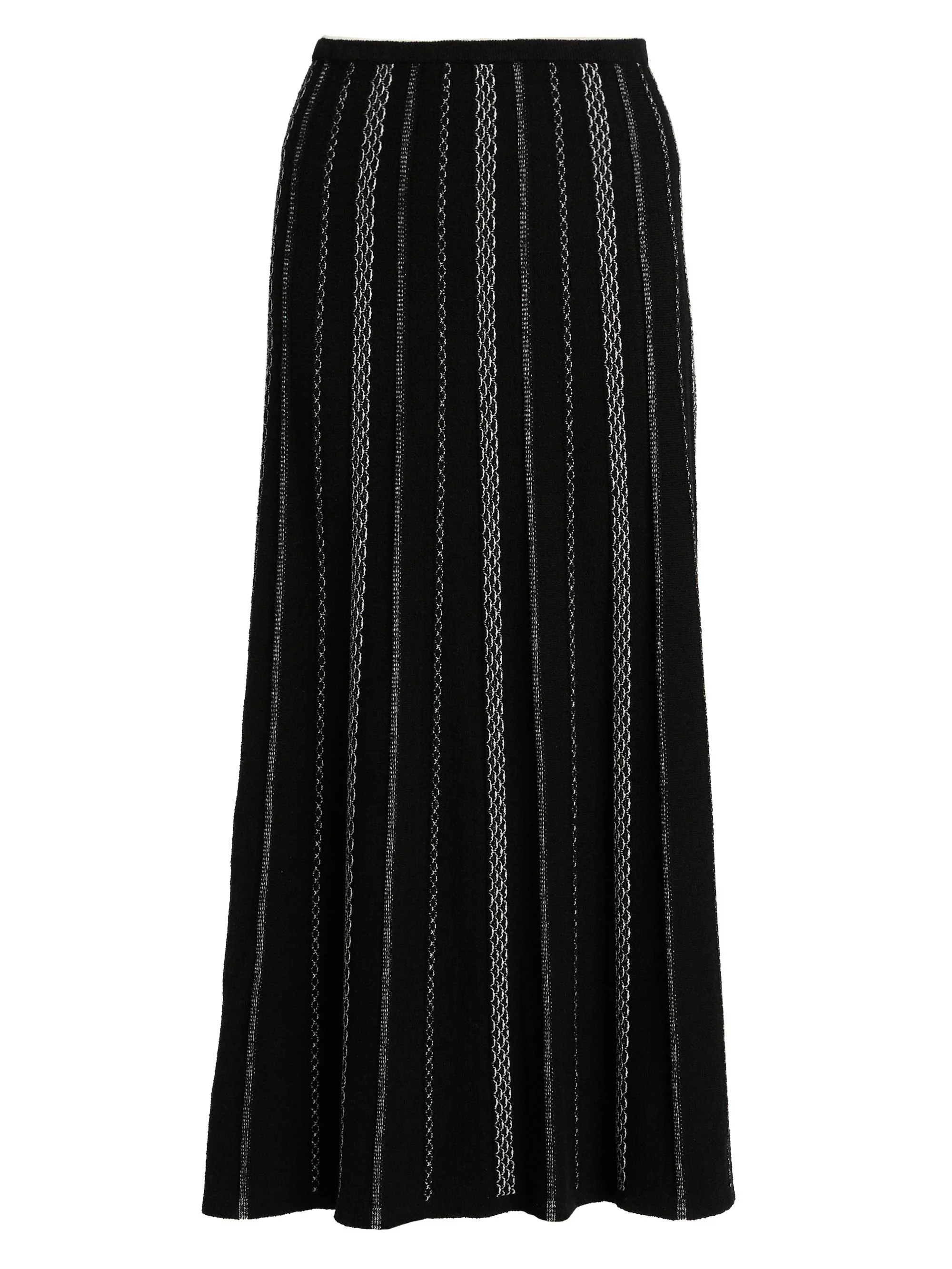 Women's Morena Textured Knit Maxi Skirt - Black White - 1