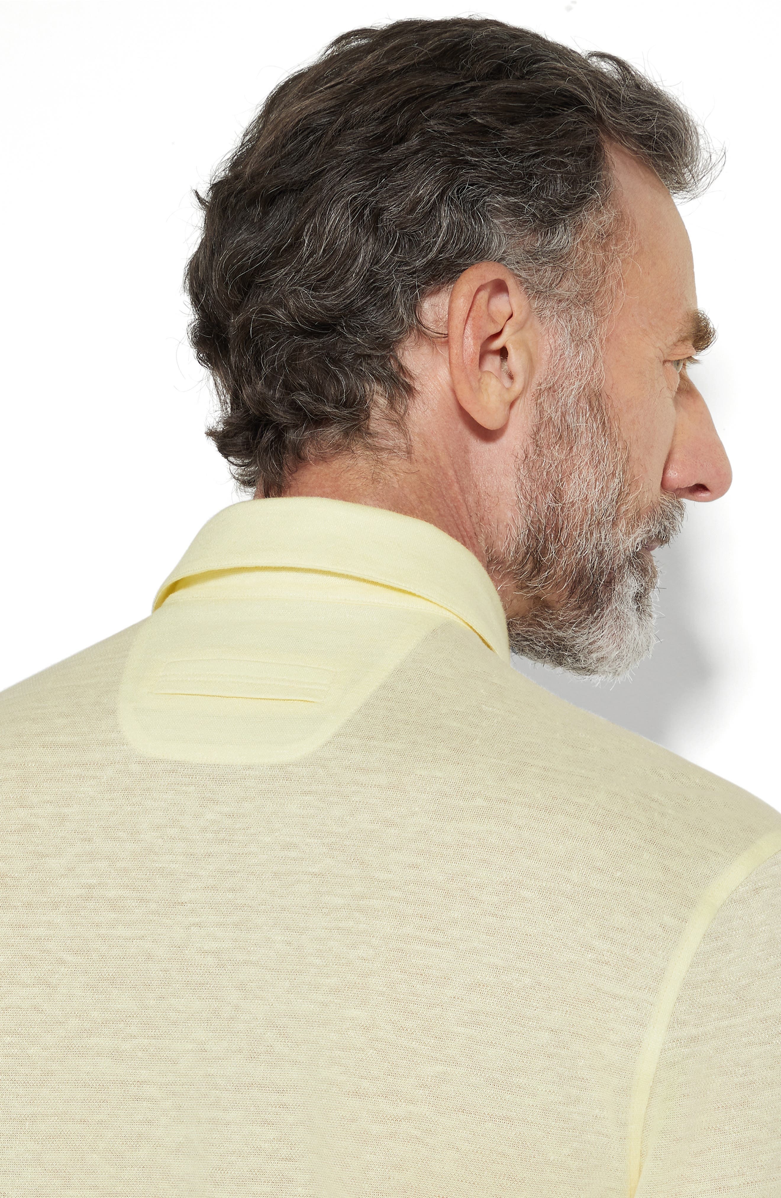 ZEGNA Linen Polo in Light Yellow Solid at Nordstrom - 2