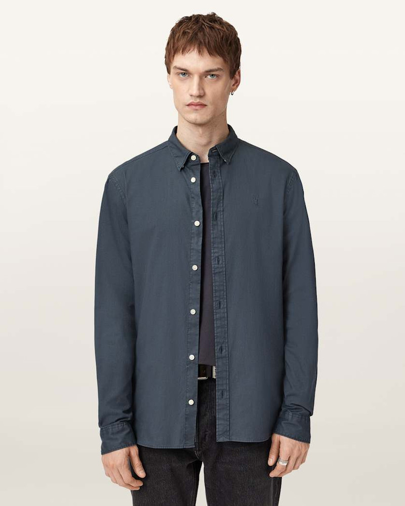 ALLSAINTS HAWTHORNE RAMSKULL STRETCH FIT SHIRT outlook