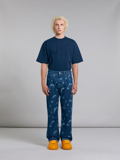 Marni BLUE DENIM JEANS WITH MARNI DRIPPING PRINT outlook