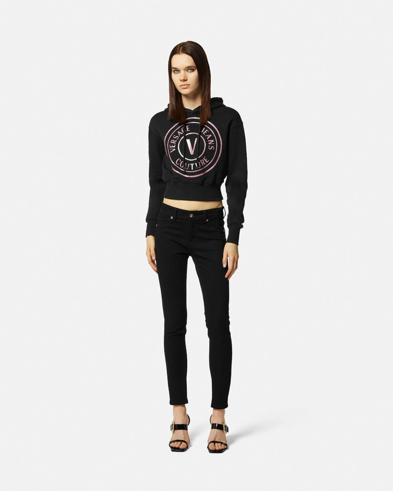 VERSACE JEANS COUTURE V-Emblem Crop Hoodie outlook