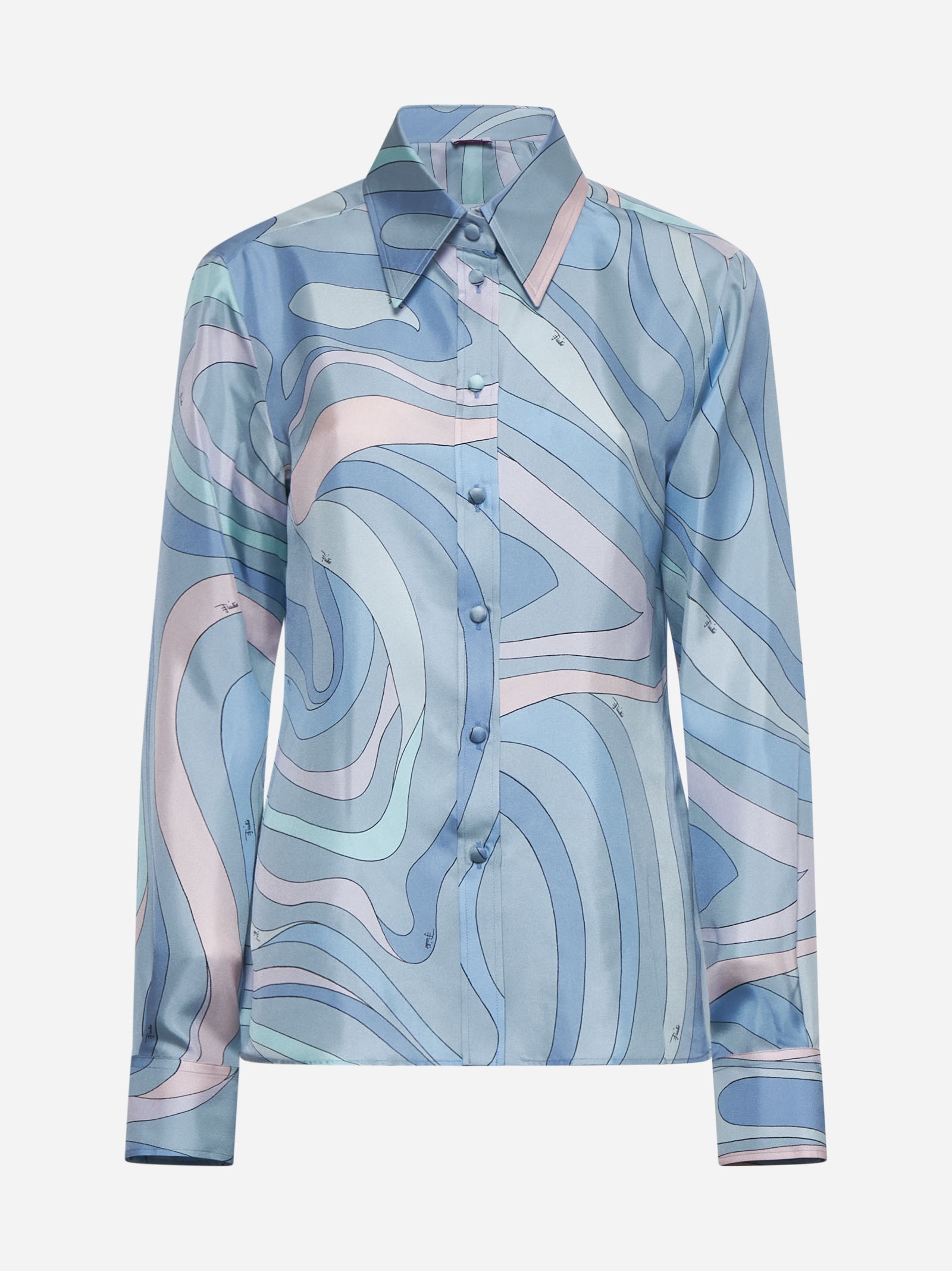 Print silk shirt - 1