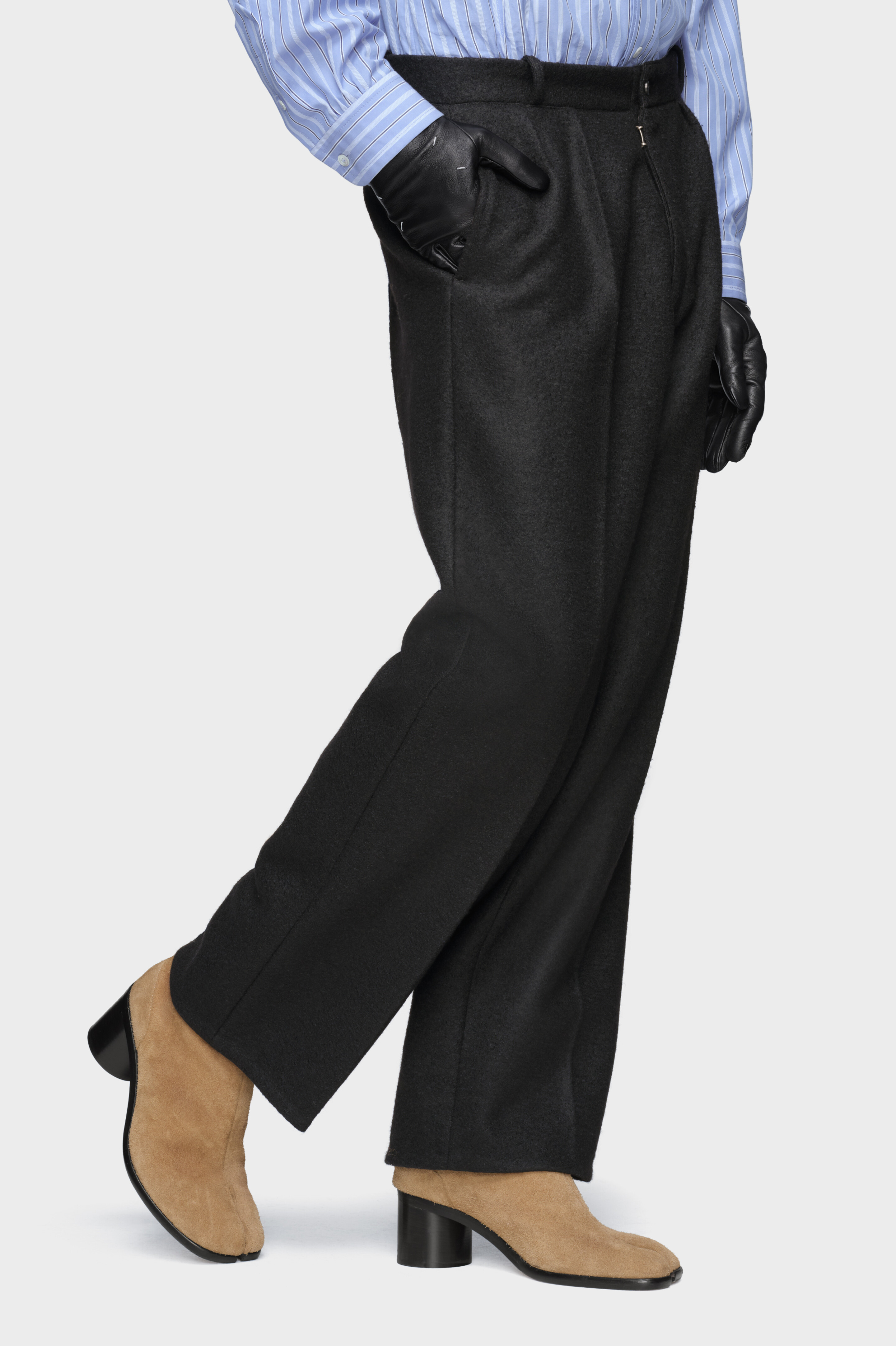 Felted Wool Straight-Leg Trousers - 3