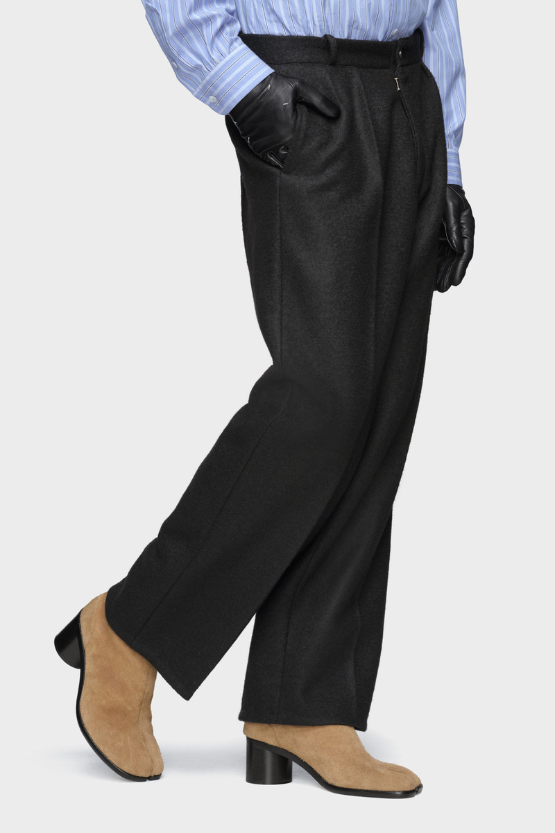 Felted Wool Straight-Leg Trousers 3