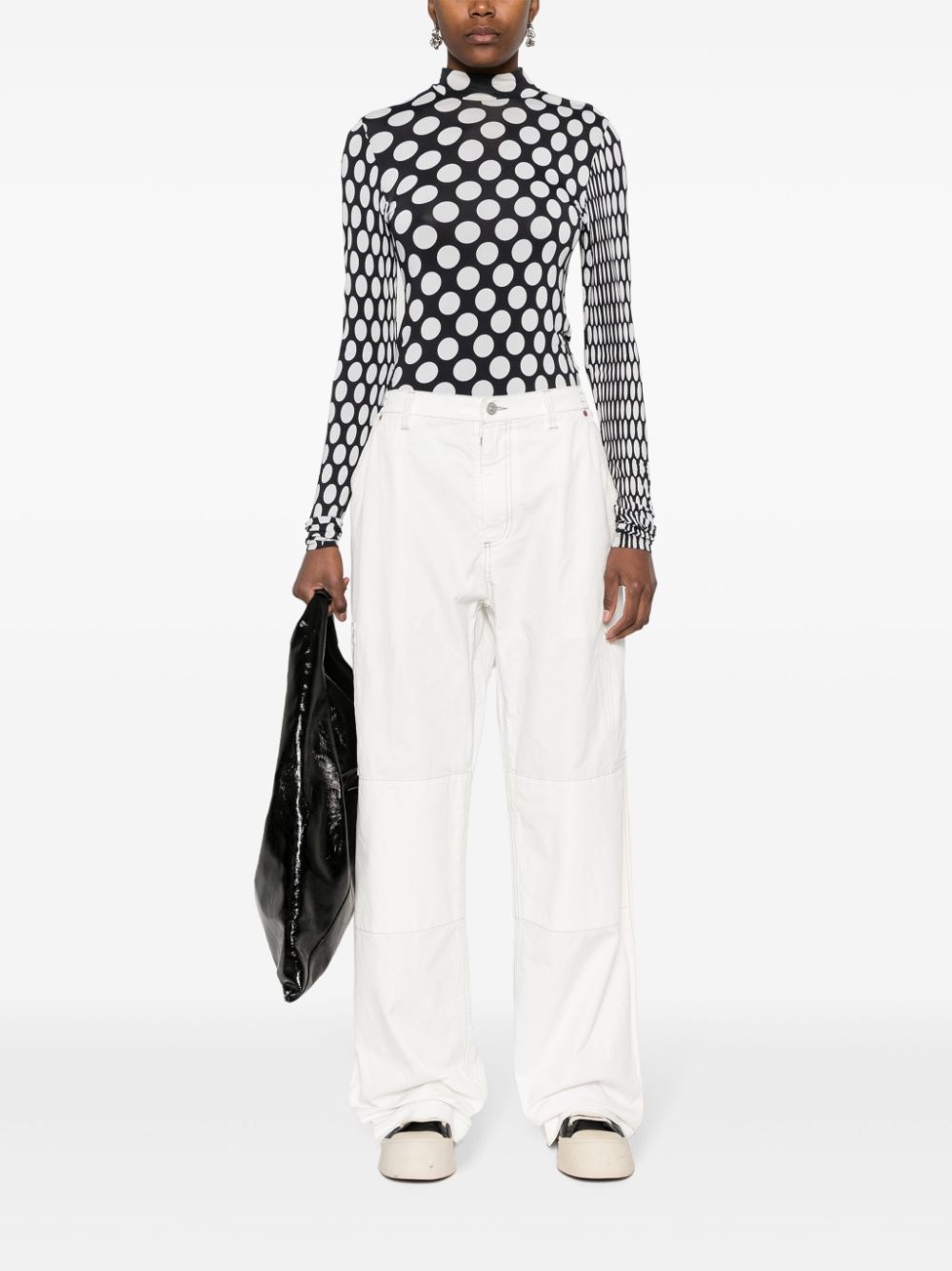 embroidered-logo straight-leg trousers - 3
