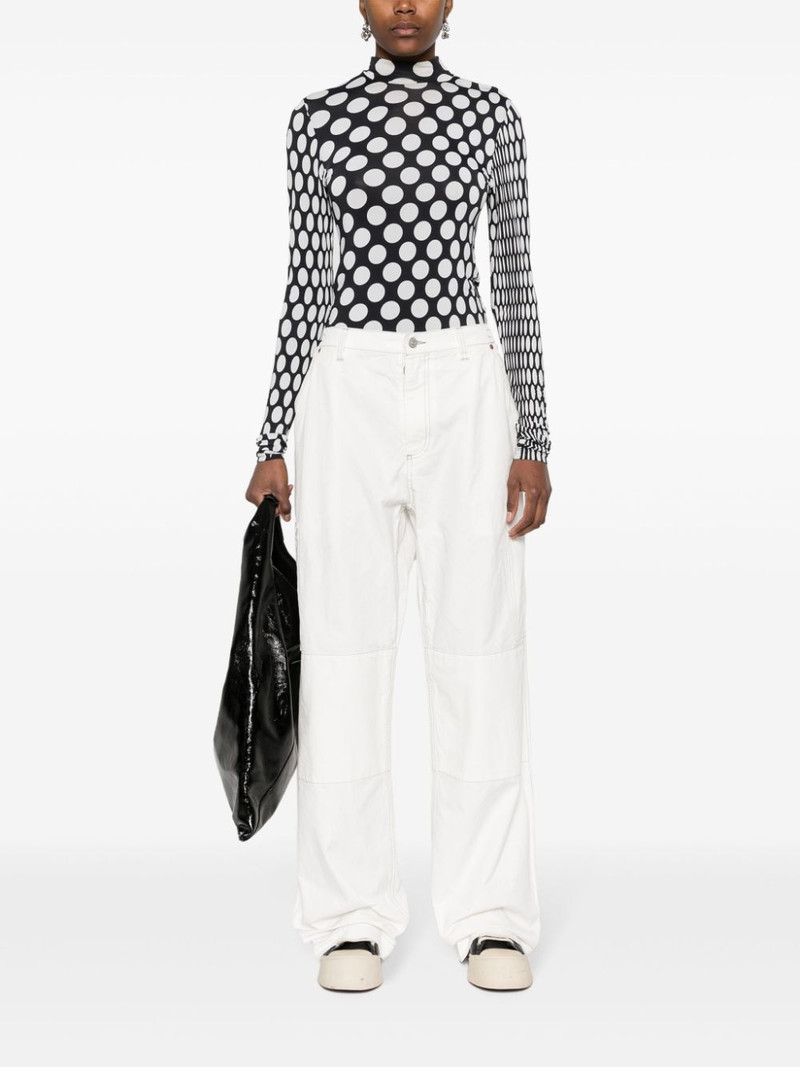 MM6 Maison Margiela embroidered-logo straight-leg trousers outlook