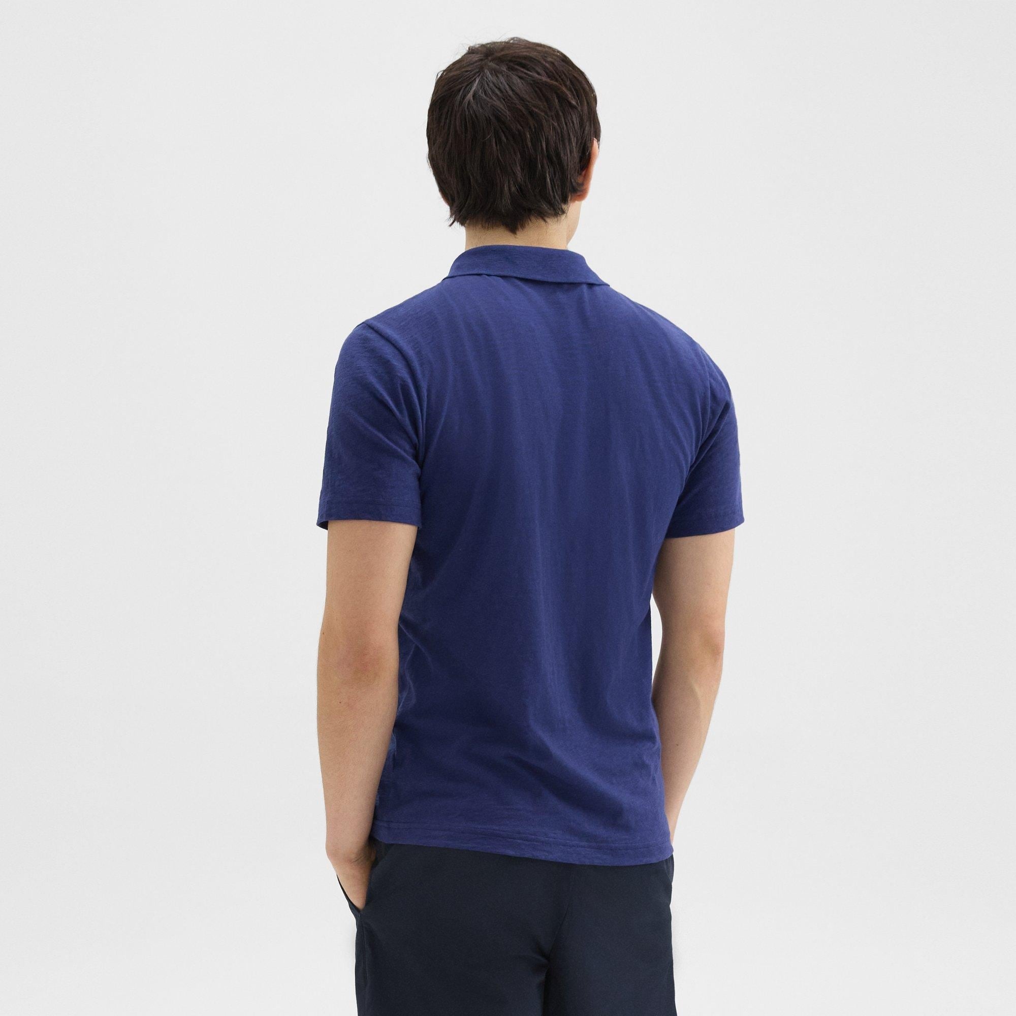 Bron Polo Shirt in Cosmos Slub Cotton - 4