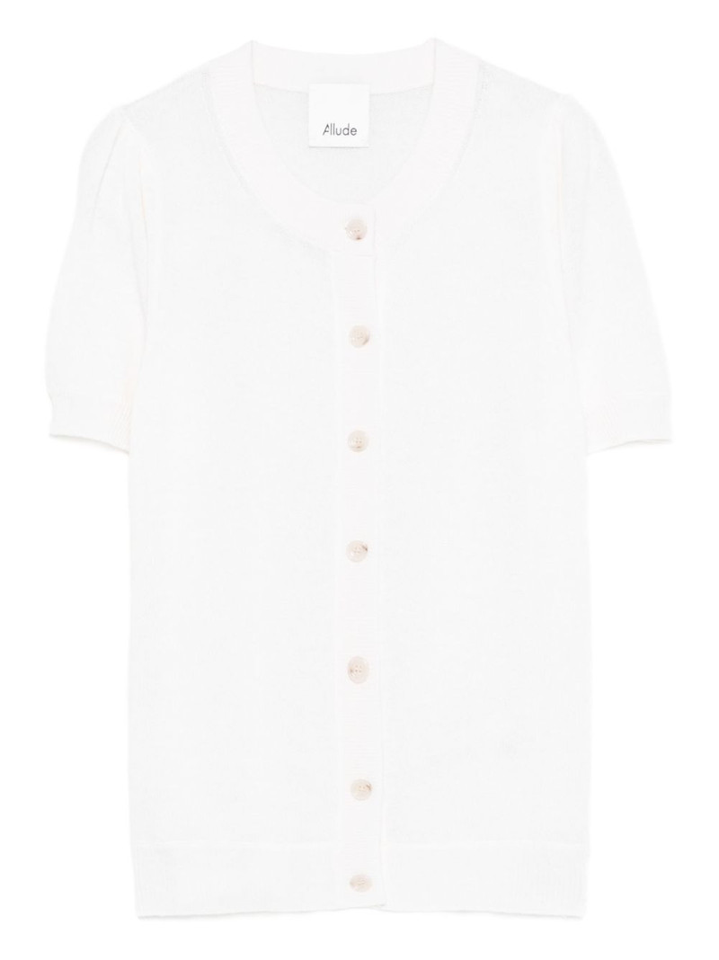 button -fastening short-sleeve cardigan 1