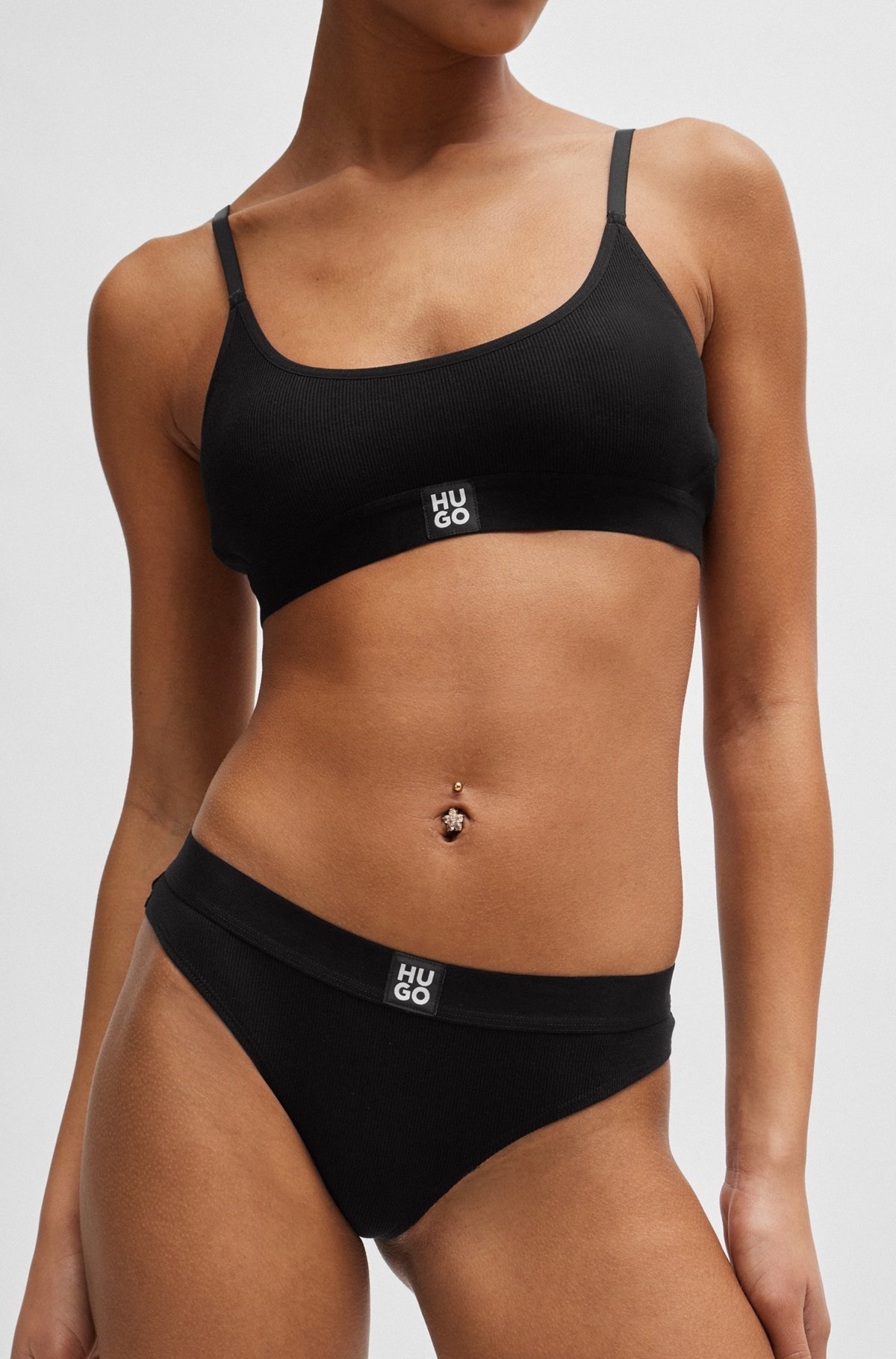 RIBBED STRETCH-MODAL BRIEFS WITH STACKED-LOGO WAISTBAND - 3