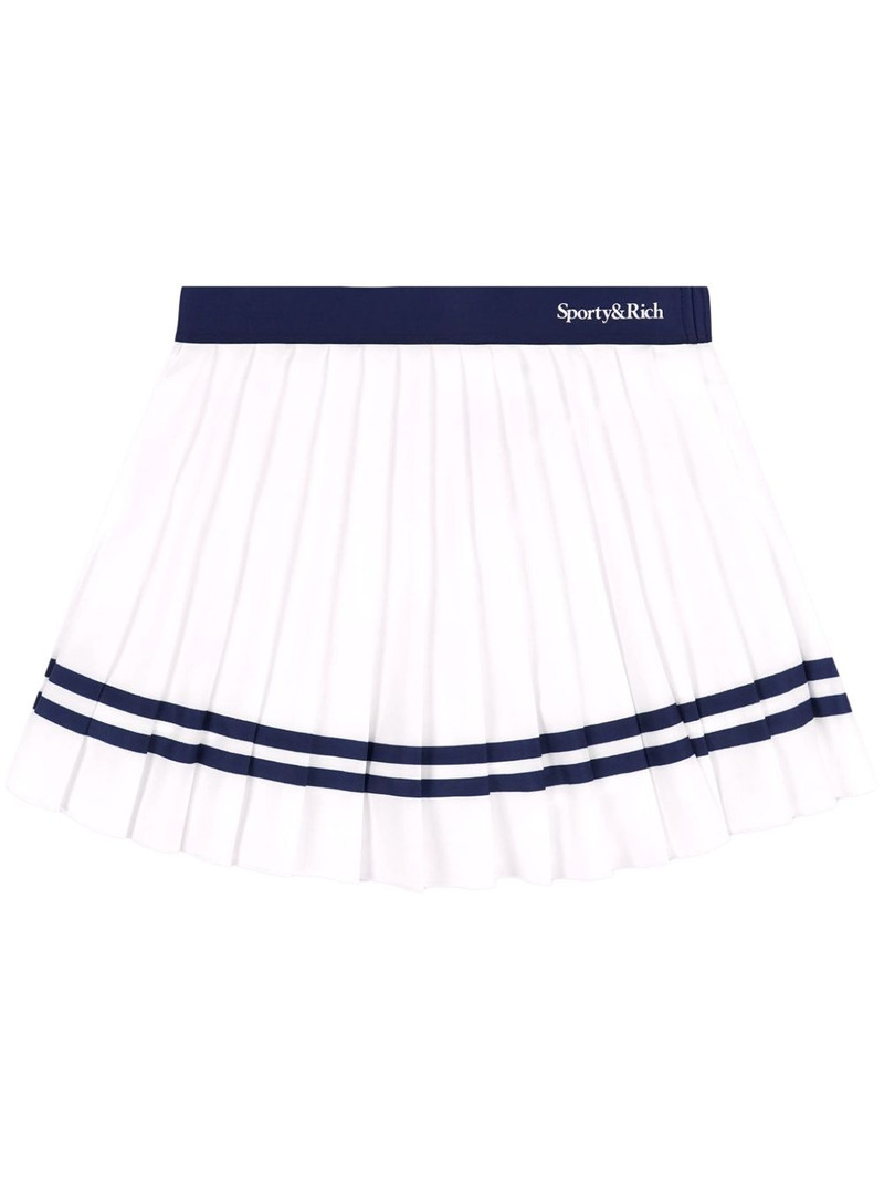 logo-print pleated skirt 1