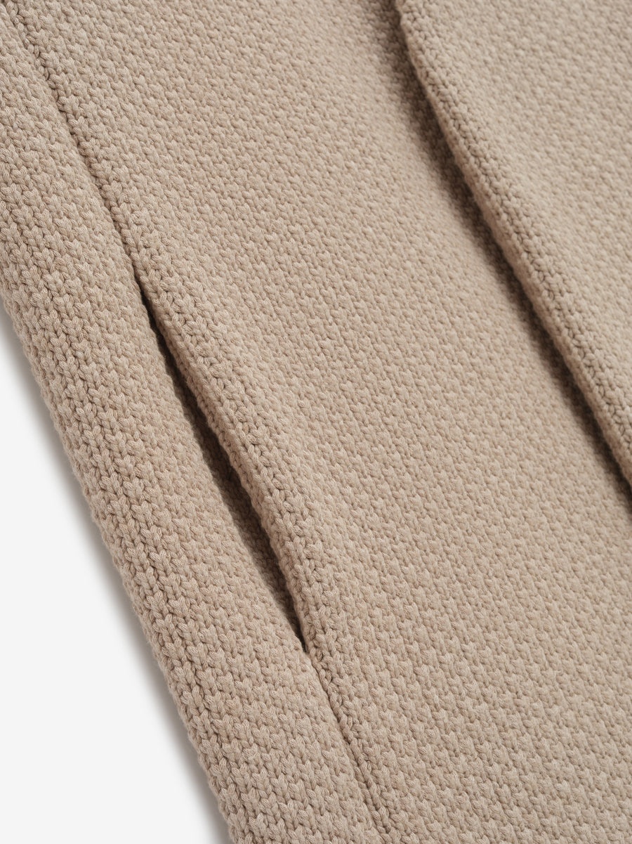 Pique Knit Lapelless Blazer - 4