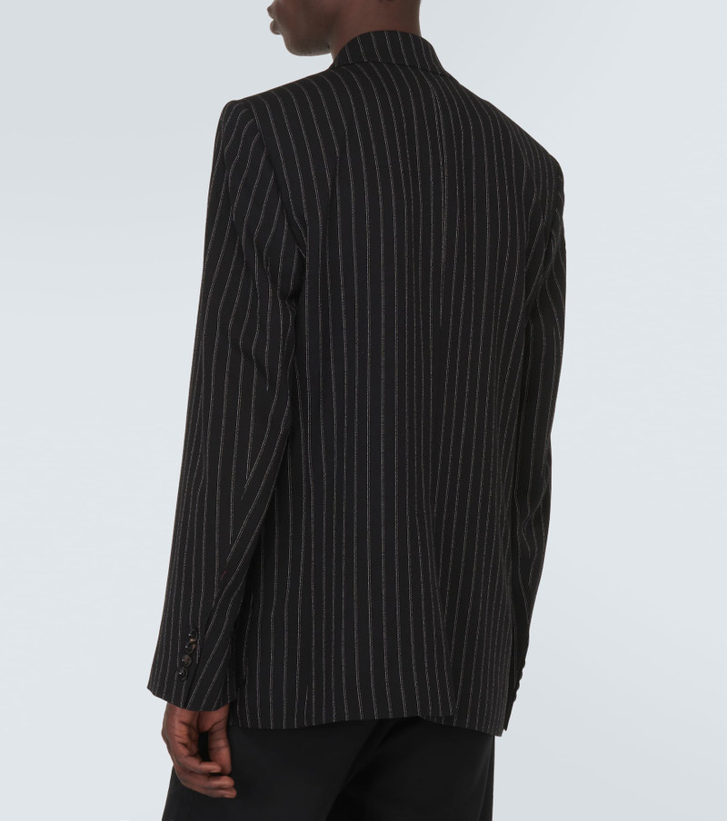 Pinstripe double-breasted wool blazer 4