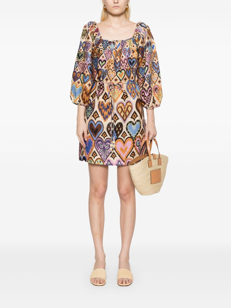 FARM RIO puff sleeves dress outlook