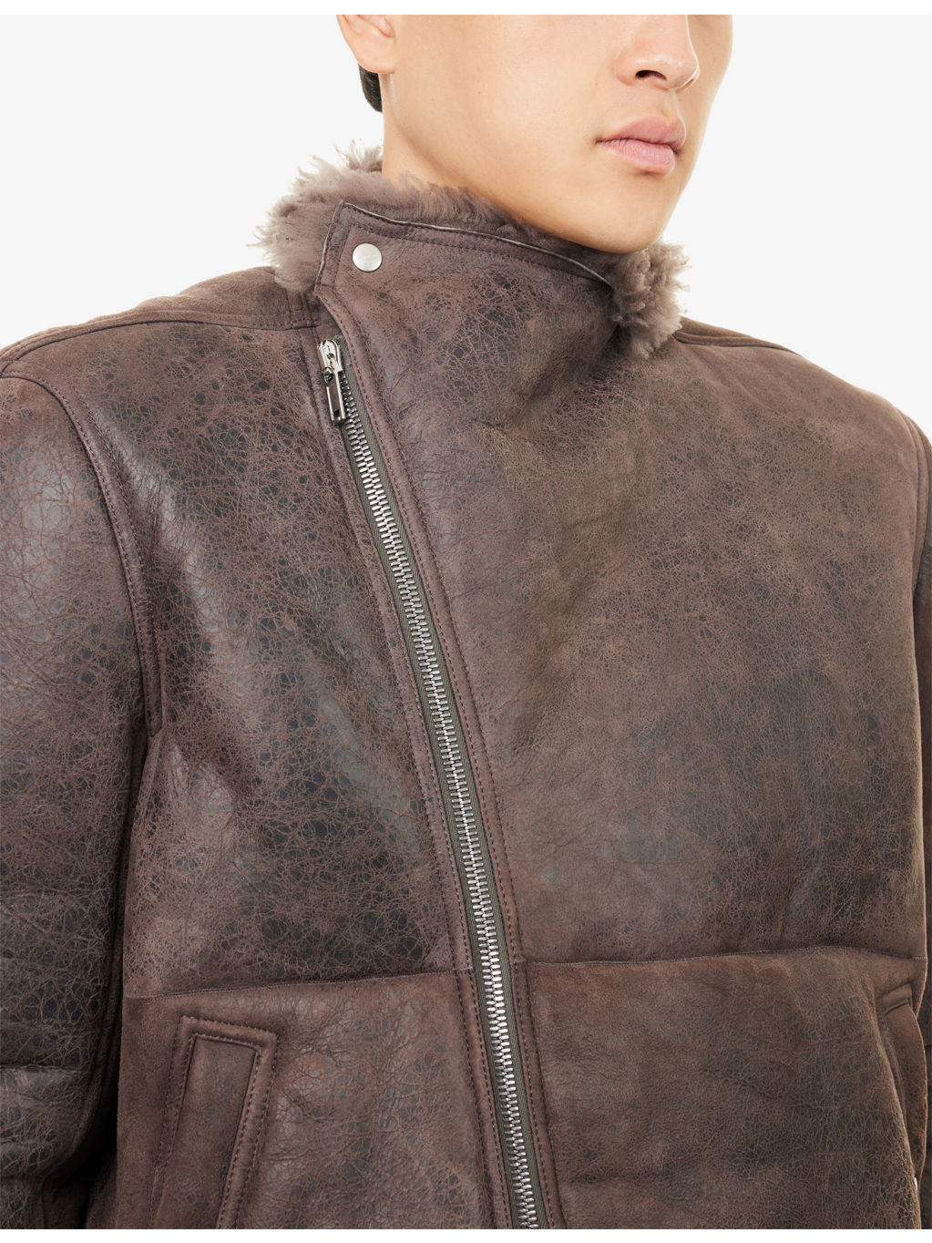 Hollywood Flight Long-Sleeve Shearling Jacket - 5