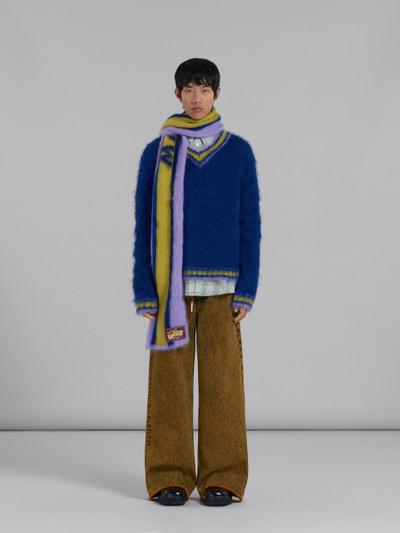 Marni PURPLE MOHAIR SCARF WITH MARNI LETTERING outlook