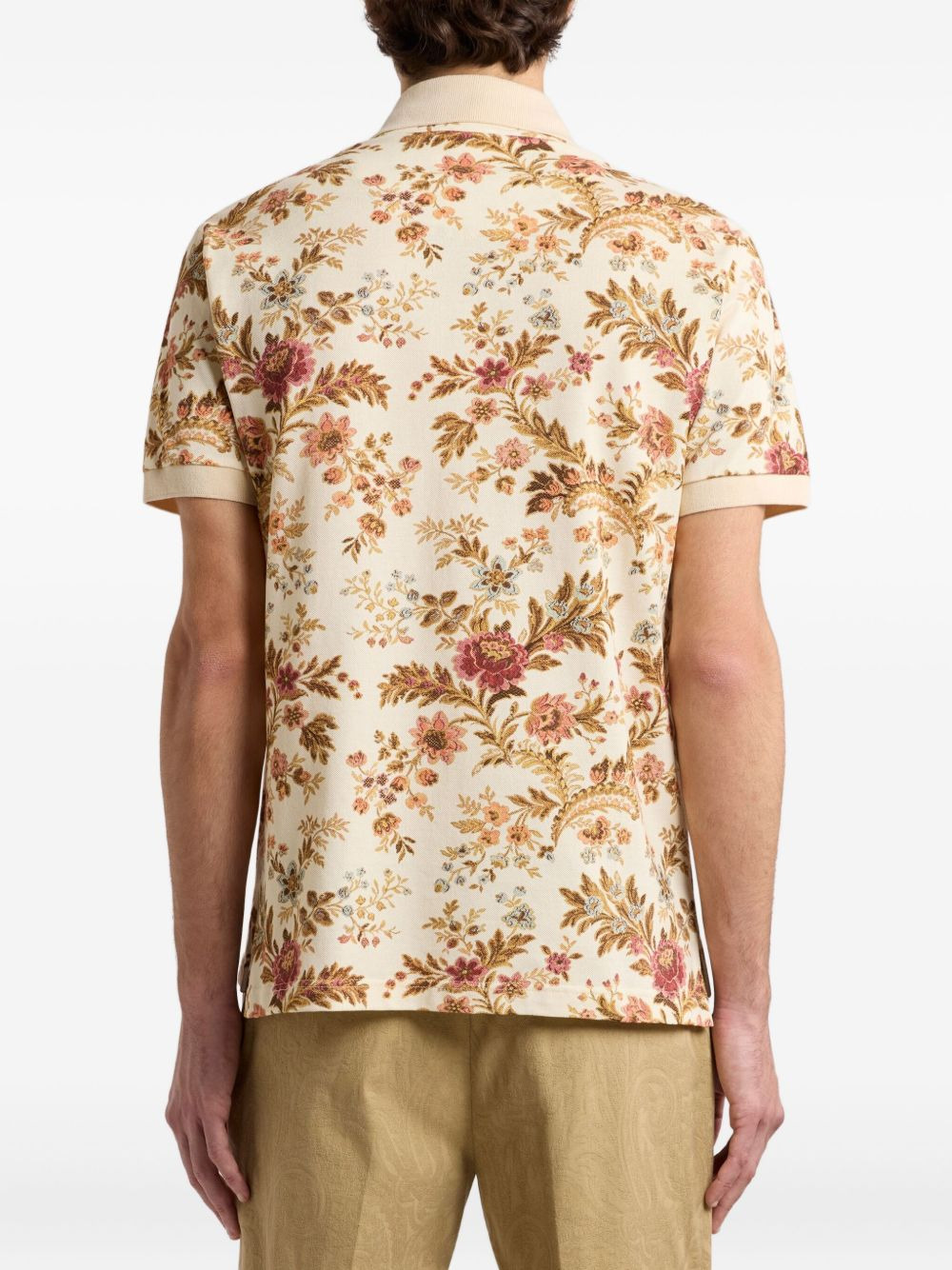 floral-print polo shirt - 3